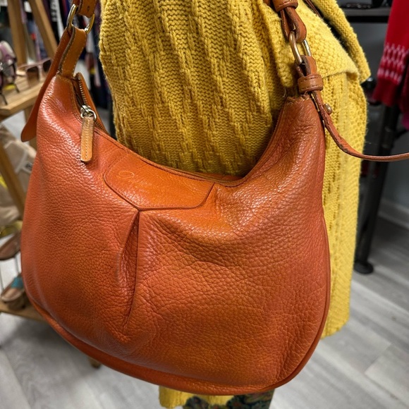 Dooney & Bourke Burnt Orange Pebbled Leather Shoulder Bag - Picture 8 of 11